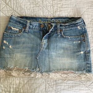 Abercrombie & Fitch Distressed Denim Mini Skirt